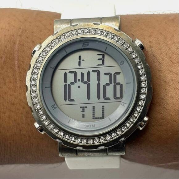 White Skechers Men's Digital Watch - Picture 1 of 5